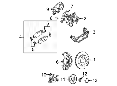 Rear Brakes Retainer Diagram for 68269714AA