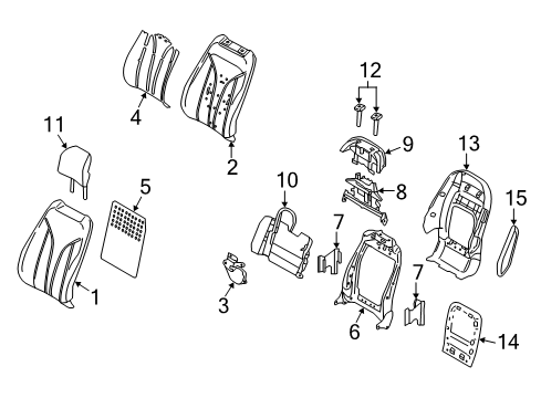2021 Lincoln Nautilus Front Seat Components Side Shield Diagram for KA1Z58654A82AD