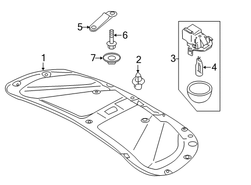 2016 Nissan GT-R Interior Trim - Trunk Lid Cap-Trunk Lid Hinge Diagram for 96046CN100