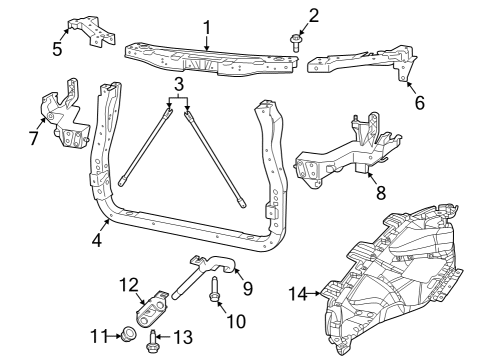 2022 Dodge Durango Radiator Support Bracket-HEADLAMP Mounting Diagram for 68227826AA
