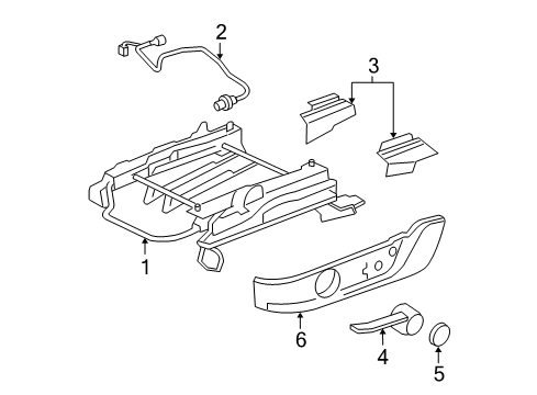 2005 Ford Mustang Tracks & Components Handle Cover Diagram for 5R3Z6362768AAA