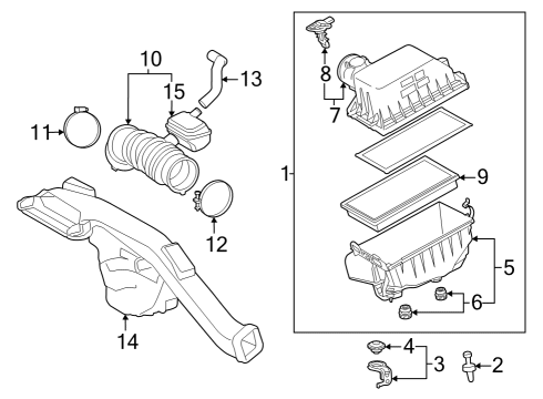 2022 Lexus ES300h Powertrain Control Inlet Assembly, Air CLEA Diagram for 1775025060