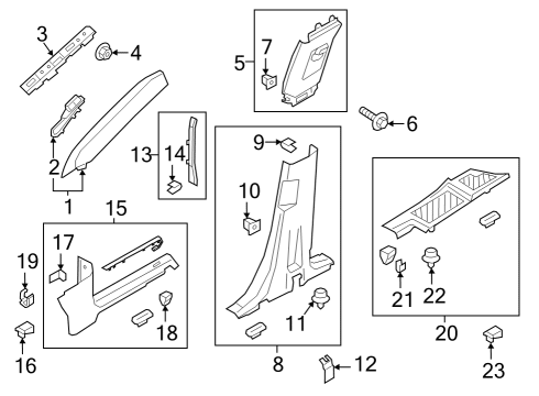 Interior Trim - Pillars MOULDING - WINDSHIELD Diagram for LC5Z7803598BA