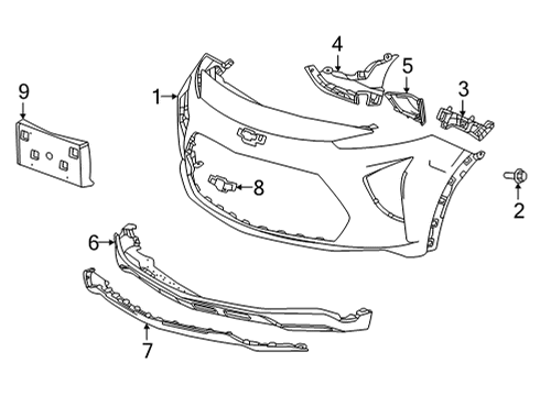 Bumper & Components - Front License Bracket Diagram for 42733565