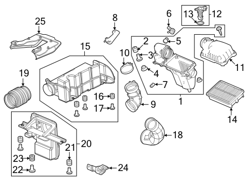 Air Intake Rubber, Air Cleaner Mounting Diagram for 17212RL0G00