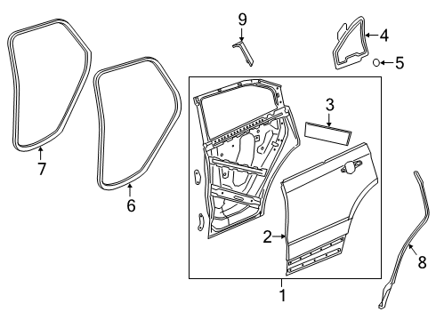 2019 Cadillac XT4 Rear Door Upper Insulator Diagram for 84190292