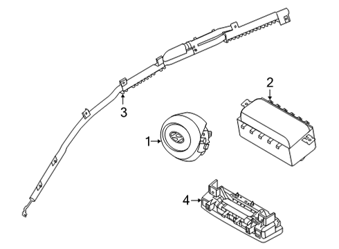 2021 Kia K5 Air Bag Components Air Bag Module Assembly Diagram for 95910L3000