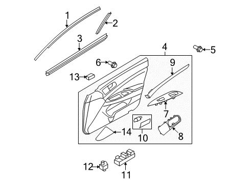 2012 Infiniti G25 Power Seats GROMMET Screw Diagram for 85099EG000