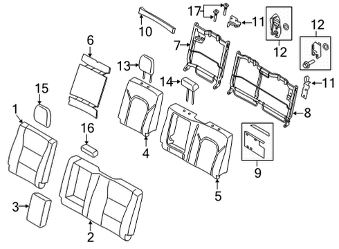 2022 Ford F-150 Heated Seats PAD - REAR SEAT BACK Diagram for ML3Z1666801D