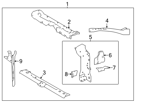 2021 Toyota Corolla Radiator Support Radiator Support Diagram for 5320102340
