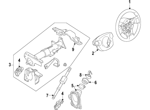 2017 Infiniti QX50 Steering Column, Steering Wheel & Trim Sensor Assembly-Steering Angle Diagram for 479455MA1A