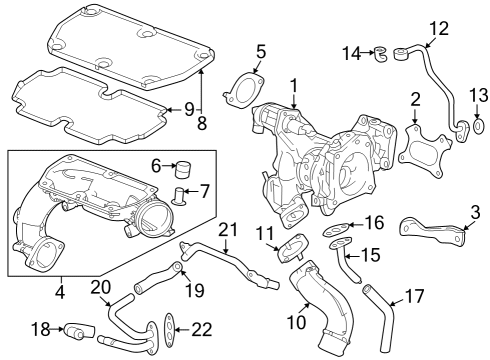 Turbocharger Gasket A, Turbocharger Diagram for 182336A0004