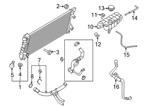2021 Ford F-150 Radiator & Components HOSE ASY Diagram for ML3Z8C289E