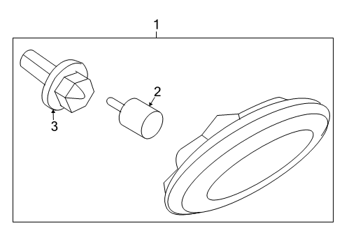 2008 Mercury Mariner Bulbs Repeater Lamp Diagram for 5E6Z13368AA