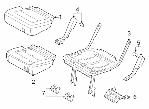 2022 Ford Bronco Rear Seat Components PAD - REAR SEAT CUSHION Diagram for M2DZ9863840A