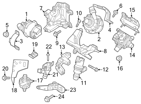Cooling System - Traction Motor Component Screw Diagram for 13718677692