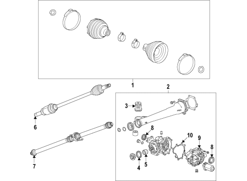 Rear Axle, Axle Shafts & Joints, Differential, Drive Axles, Propeller Shaft Drive Shaft Diagram for 60005878