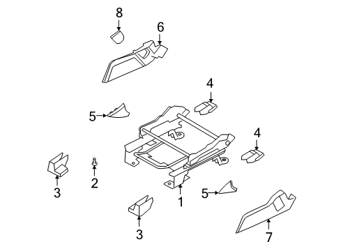 2014 Dodge Journey Tracks & Components Shield-Seat Track Diagram for 1MW62DX9AA