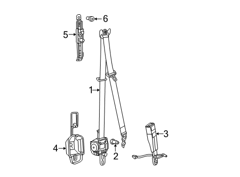 2013 Jeep Grand Cherokee Seat Belt Rear Seat Belts-Outer Belt Right Diagram for 1GE12BD3AC