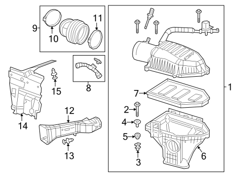 Air Intake Air Cleaner Duct Diagram for 68424623AA