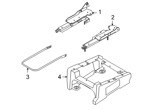 2008 Ford E-150 Tracks & Components Seat Support Diagram for XC2Z1560095AA