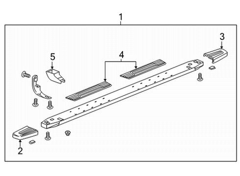 1987 Chevrolet V10 Running Board Crew Cab 6-Inch Rectangular Assist Steps in Chrome Diagram for 84676712