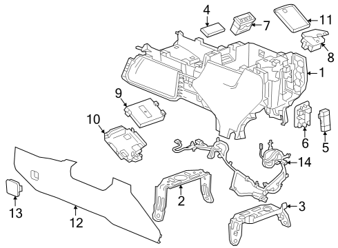 Center Console BRACKET ASM-F/FLR CNSL Diagram for 84505561