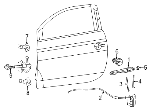 2012 Fiat 500 Lock & Hardware Screw Diagram for 6509693AA