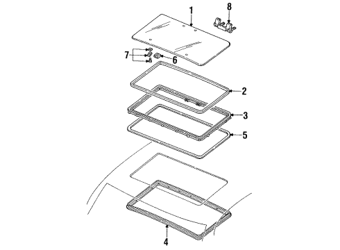 1988 Chevrolet S10 Blazer Sunroof Handle Pkg-Roof Vent Window (W/Roll Pinion) Diagram for 15578903