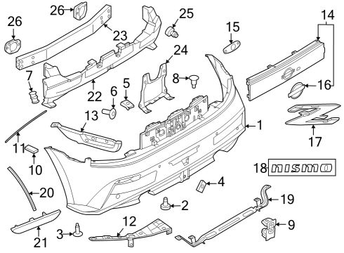 Bumper & Components - Rear Screw-Tapping Diagram for 0856661608