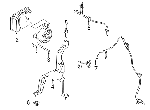 2016 Ford Mustang ABS Components Mount Bracket Diagram for FR3Z2C304B