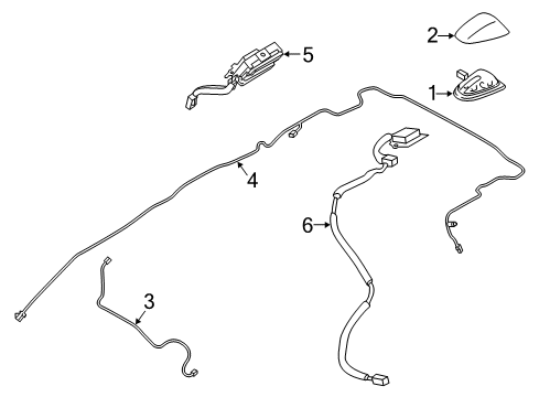 2015 Infiniti QX80 Navigation System Feeder-Antenna Diagram for 282431LA1B