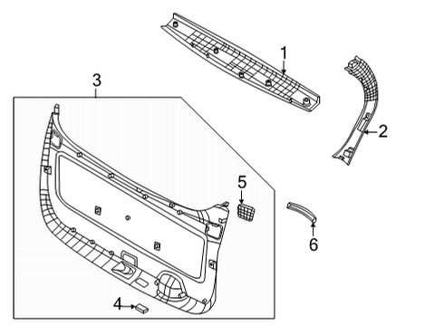 Interior Trim - Lift Gate Cover-T/GATE Rr Lamp Diagram for 81713R0000OFB
