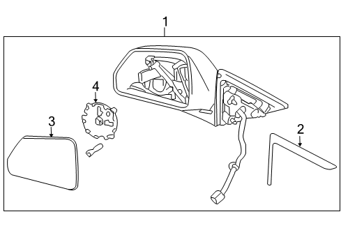 2013 Cadillac CTS Outside Mirrors Mirror Glass Diagram for 25828091