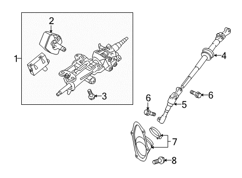 2014 Lexus IS350 Steering Column & Wheel, Steering Gear & Linkage Gear Assembly, Tilt Steering Diagram for 4581053020