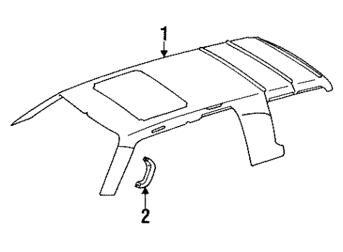 1993 Toyota Land Cruiser Headliner Pad Diagram for 6335460010