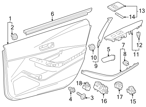 Rear Door Door Trim Panel Grommet Diagram for 9018906248