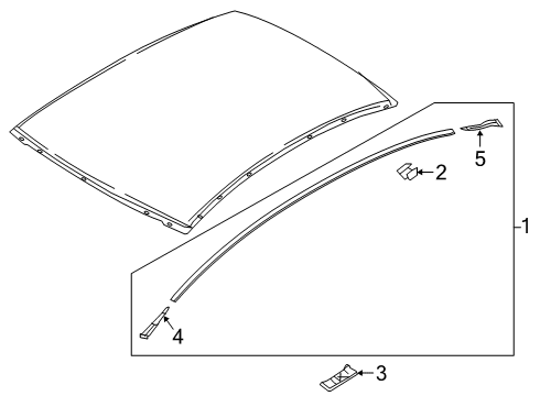 2020 Toyota Yaris Exterior Trim - Roof Drip Molding Diagram for 75552WB001