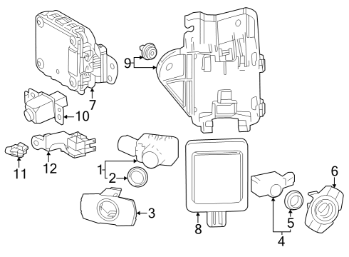Electrical Components - Front Bumper Clip, Ultrasonic Sensor Diagram for 8934850140