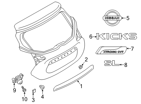 2019 Nissan Kicks Parking Aid Side Obstacle Warning Sensor Assembly Diagram for 284K05RA0A