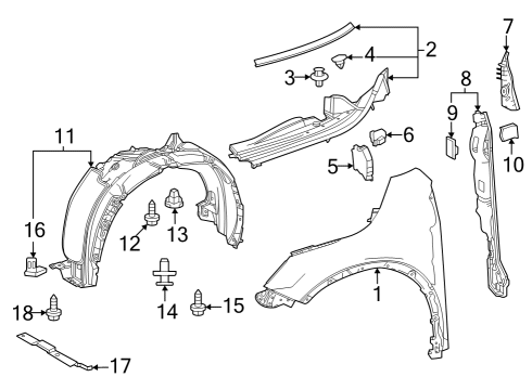 Fender & Components Clip, Corner Protect Diagram for 6548706020