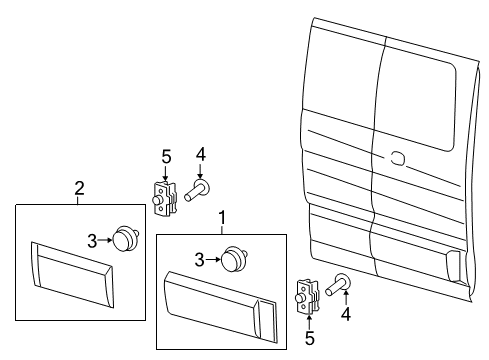 2015 Ford Transit-150 Exterior Trim - Side Loading Door Lower Molding Diagram for EK4Z6125532BB