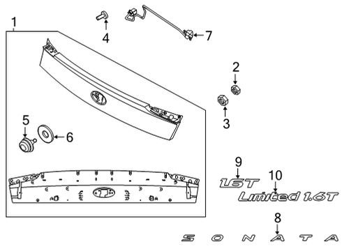 2020 Hyundai Sonata Parking Aid 1.6T Emblem Diagram for 86312L0000