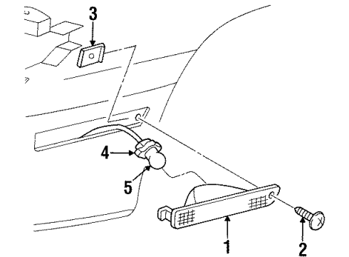 1998 Oldsmobile Cutlass Side Marker Lamps Side Marker Lamp Diagram for 16522557