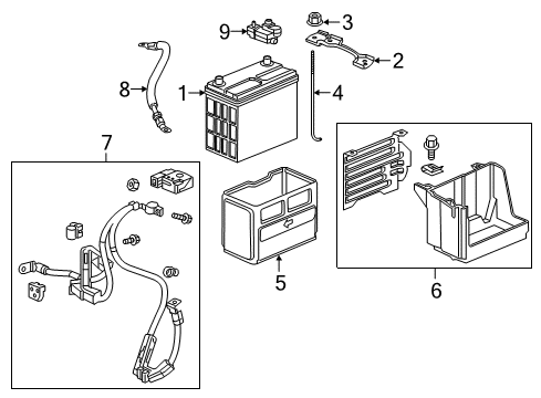 2018 Honda Civic Battery Box, Battery (55B) Diagram for 31521TBAA11