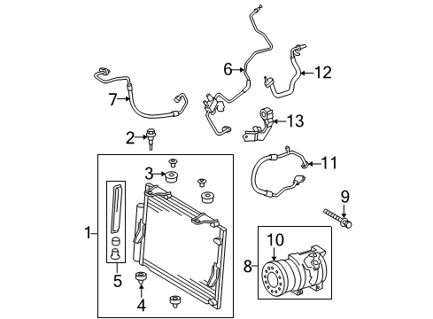 2009 Toyota Tundra A/C Condenser, Compressor & Lines Clutch Assembly Diagram for 884100C090
