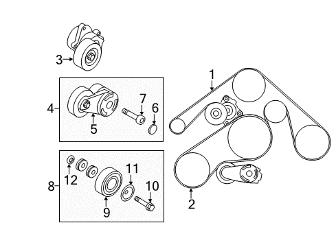 2012 Infiniti M56 Belts & Pulleys Fan & Alternator Belt Diagram for 117201LA0B