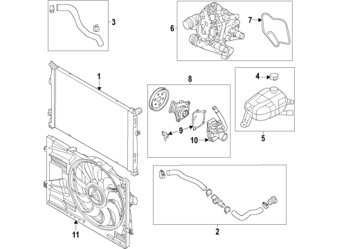 2022 Hyundai Santa Fe Cooling System, Radiator, Water Pump, Cooling Fan Blower Assembly Diagram for 25380S1400