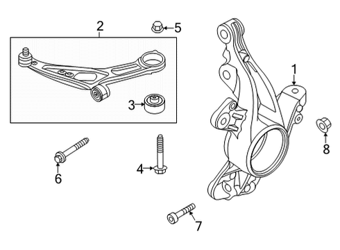 Front Suspension, Lower Control Arm, Stabilizer Bar, Suspension Components KNUCKLE - FRONT WHEEL Diagram for NZ6Z3K185A