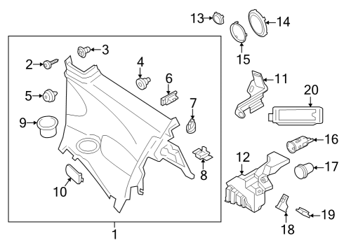 2020 Mini Cooper Interior Trim - Quarter Panels Retainer, Left Diagram for 51438146709
